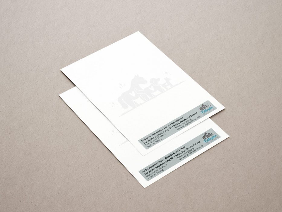 Corporate Design erstellen lassen AzaniArts | Briefpapier Futterplanschmiede