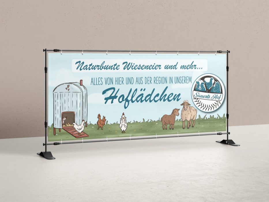 Werbematerial erstellen lassen AzaniArts | Banner Sauerts HOf
